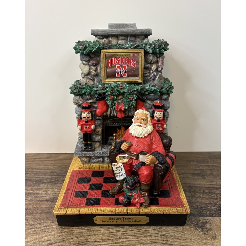 University Of Nebraska Cornhuskers Santa's Treats Statue Fireplace Santa Huskers